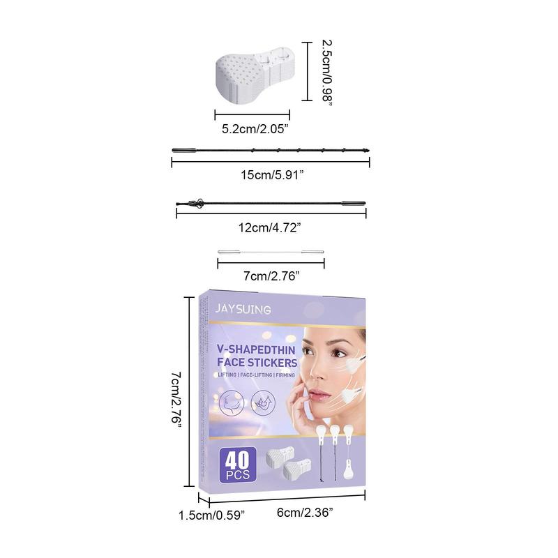 V-shaped Face Lifting Sticker with Tool, 1 Box Face Lifting Patches, Facial Slimming & Massage Tool, Skincare Tool for Women