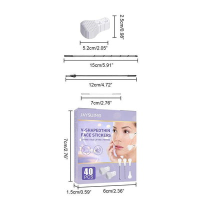 V-shaped Face Lifting Sticker with Tool, 1 Box Face Lifting Patches, Facial Slimming & Massage Tool, Skincare Tool for Women