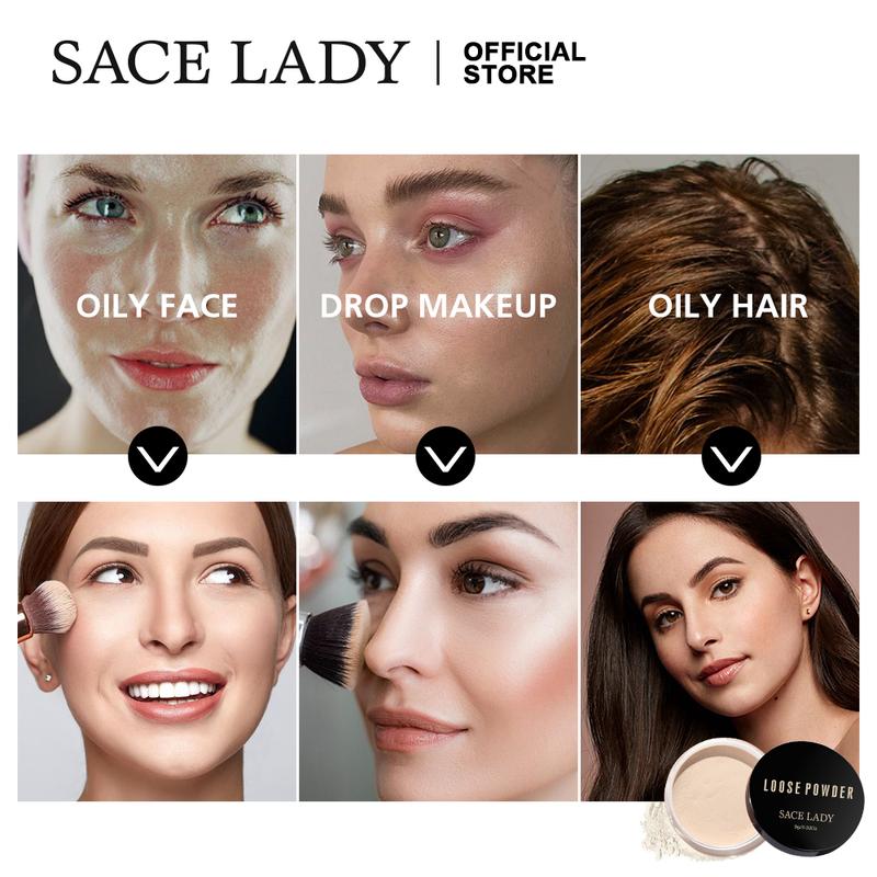 SACE LADY Oil-Control Face Powder Matte Waterproof Long-lasting Smooth Loose Setting Powder Makeup