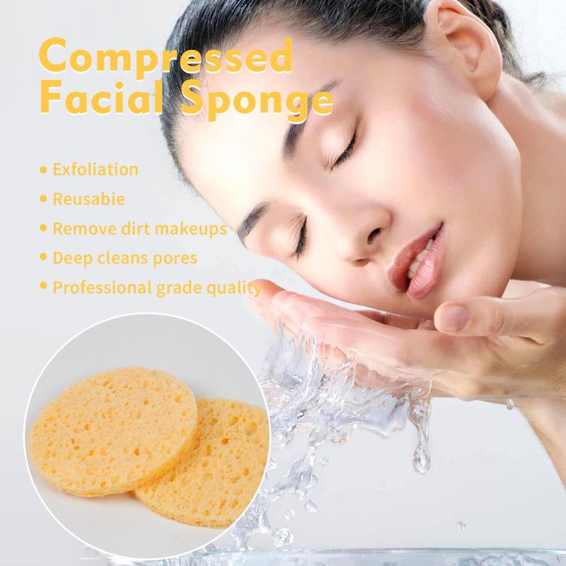 50pcs/set Compressed Facial Cleansing Sponge, Dry & Wet Use Makeup Remover Pad, Facial Skin Care Puff, Facial Skin Cleaning Pad, Facial Skin Care Tool