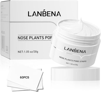 [Best Sellers]LANBENA Blackhead Pore Remover Mask Aloe extract Facial Peeling Nose Strip Acne Deep Cleansing 30g Skin care Comfort All Skin Types Gentle Smoothing Repairing