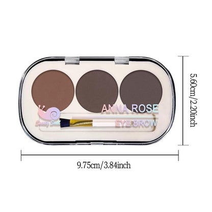 Comfort Skincare 3 Color Eyebrow Powder Palette with Eyebrow Brush, Long-lasting Natural Eyebrow Powder, Easy Coloring Eye Brow Cosmetic Product