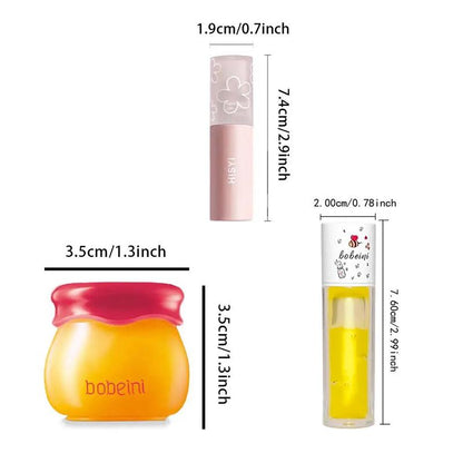 Moisturizing Lip Care Product Kit, 3pcs/set Lip Mask & Lip Oil & Lip Gloss, Hydrating Lip Set for Women & Girls, Cosmetics for Travel