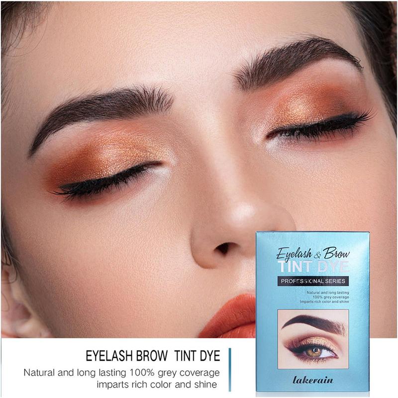 Semi-permanent Eyebrow Dye Kit, 1 Box Brow Tint Dye Kit For Brow Eyelash Tinting and Coloring, Eyebrow Makeup Tool