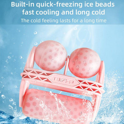 Double-ended Ice Roller with Built-in Quick-freezing Ice Beads, 1 Count Ice Compress Tool for Face & Body, Beauty Skincare Massager