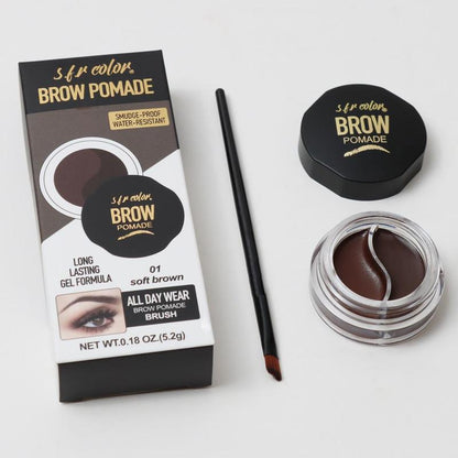 2 Color Eyebrow Cream, Natural Eyebrow Pomade, Smudge Proof Eye Brow Cream, Long Lasting Eye Brow Styling Product