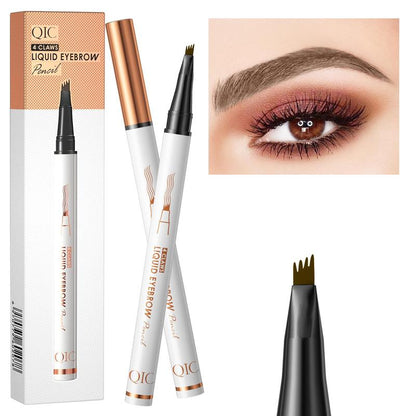 Long Lasting Eyebrow Pencil, 1 Count Liquid Eyebrow Pen, Waterproof Brow Pen with Micro-Fork Tip, Sweat Proof High Pigmented Brow Shading and Filling Pencil, Makeup Tool