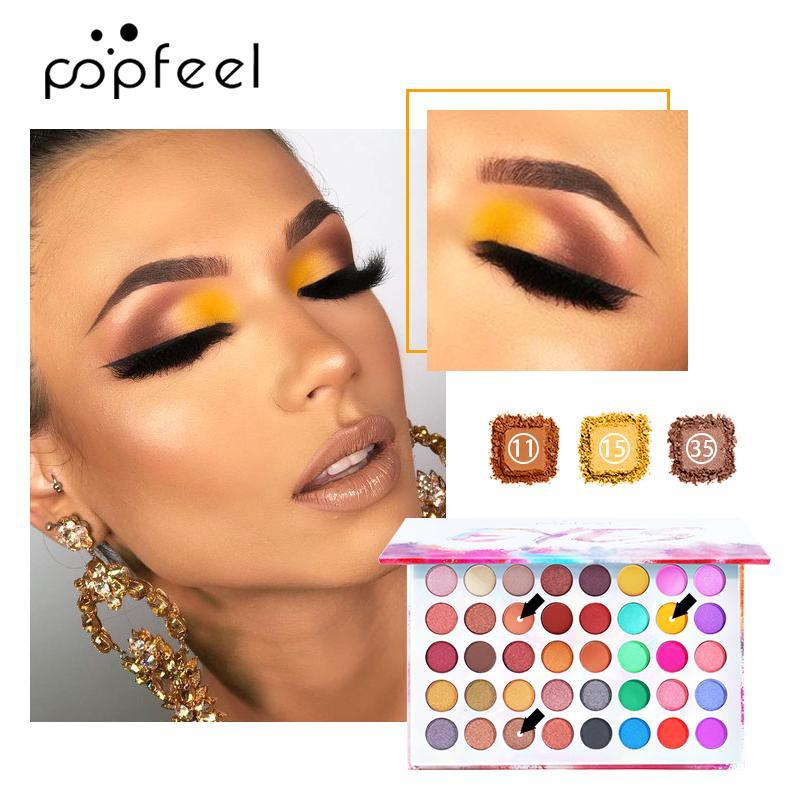 40 Color Eyeshadow Palette, Matte & Metallic Eye Shadows Palette, Long Lasting Shimmering Eye Shadow Makeup Products, High Pigmented Blendable Eyeshadow Powder, Cosmetic Gift