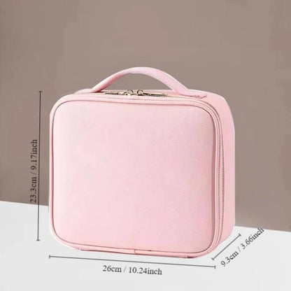 Large Capacity Makeup Bag, Back to School?Portable Cosmetic Storage Bag with Handle, Multi-grid Professional Cosmetic Organiser, Multi-functional Travel Box Bag for Outdoor Summer Travel