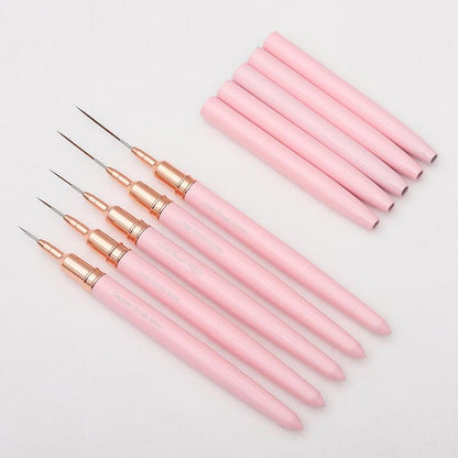 Summer Nail Art Brush Set, 5 Counts Nail Art Brushes for Gel Nail Polish, Nail Art Painting Pen, Nail Art Brush for Nail Art Sizes 4/8/12/20/25mm