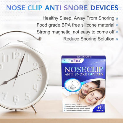 Nose Clip Anti Snore Device, 6 Counts/box Reusable Snoring Device, Snoring Stopper, Snoring Solution for Men & Women