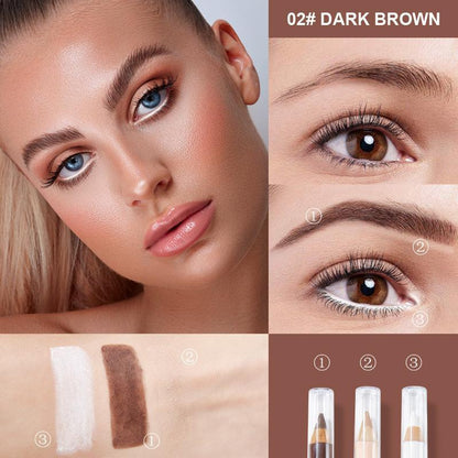 3 in 1 Eyebrow Pencil, 3pcs/set Waterproof Long Lasting Eyebrow Pencil, Eye Makeup Tool for Women