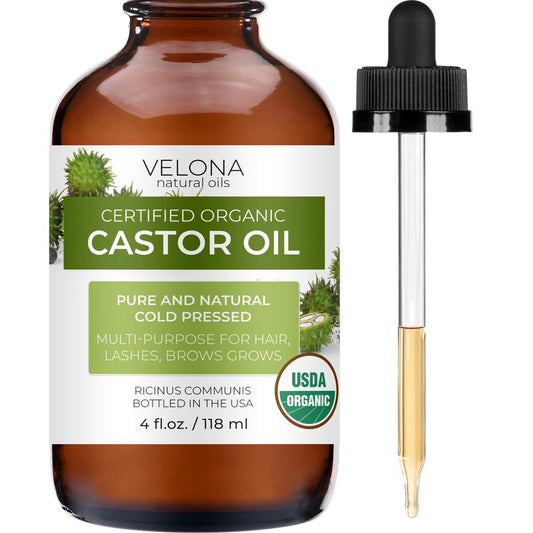 Velona USDA Certified Organic Castor Oil - 4 oz | Eyelashes, Eyebrow