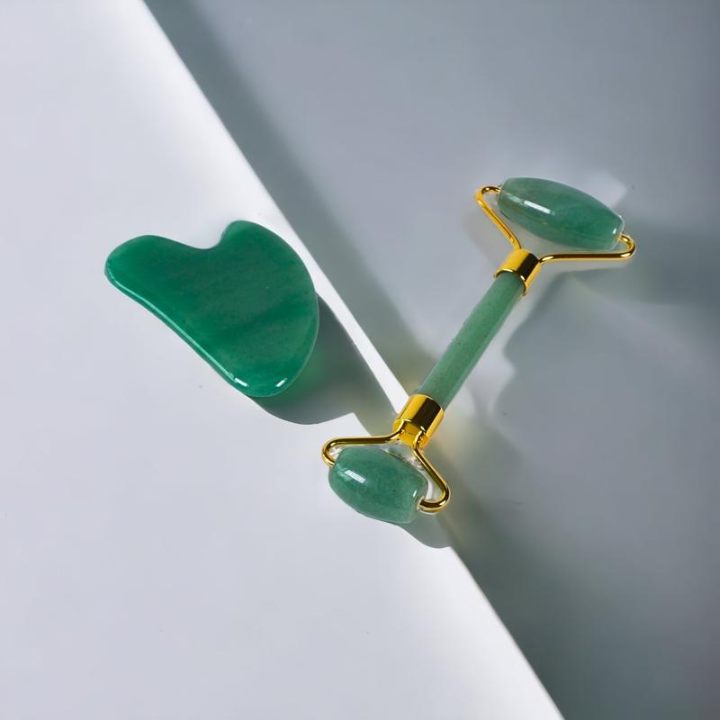 Jade Gua Sha & Facial Roller Duo Set