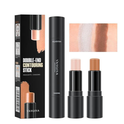 2 in 1 Double-ended Highlighter Stick, Long Lasting Highlighter Stick, Facial Brightening Cosmetics for Women & Girls