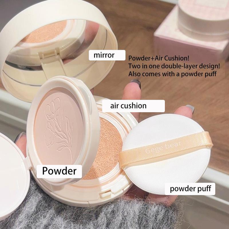 Summer Double Layer Makeup Foundation (2pcs), 2 in 1 Multi-use Powder Air Cushion with Powder Puff, Full Coverage Makeup Cream, Facial Makeup Product for Women & Girls