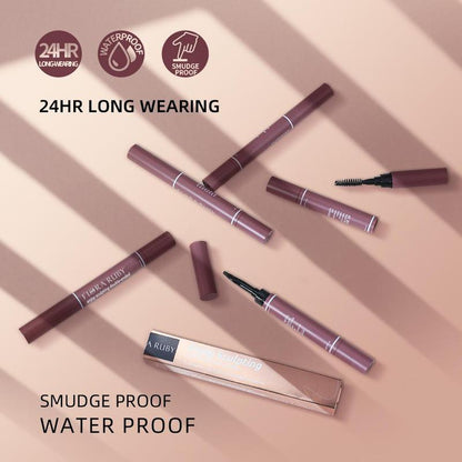 Double Ended Eyebrow Cream, Waterproof Long Lasting Eyebrow Tinted Cream, Smudge Proof Eye Brow Coloring Styling Cream, Eyebrow Makeup Product