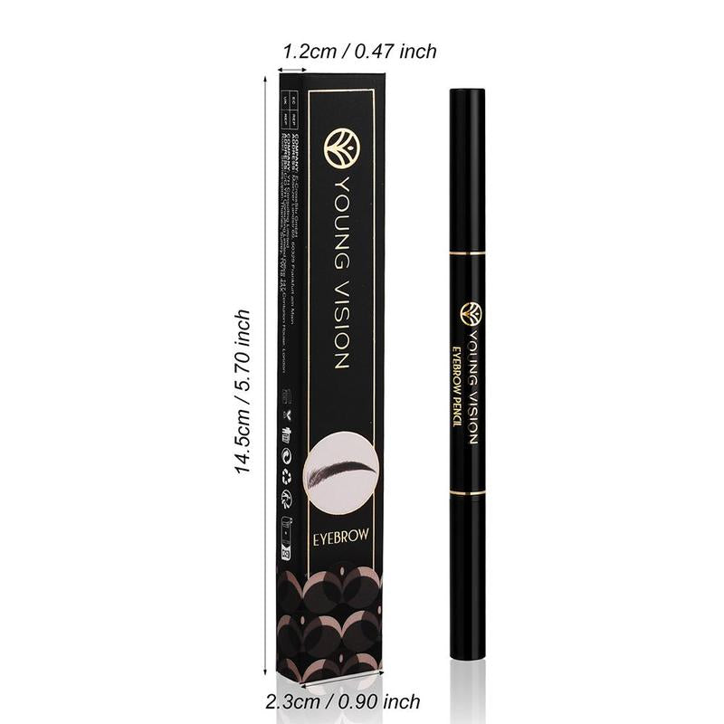 Double-ended Eyebrow Pencil & Brush, 1 Count Long Lasting Eyebrow Shading & Filling Pencil, Brow Styling Brush, Waterproof Eye Brow Coloring Pencil for Women & Girls