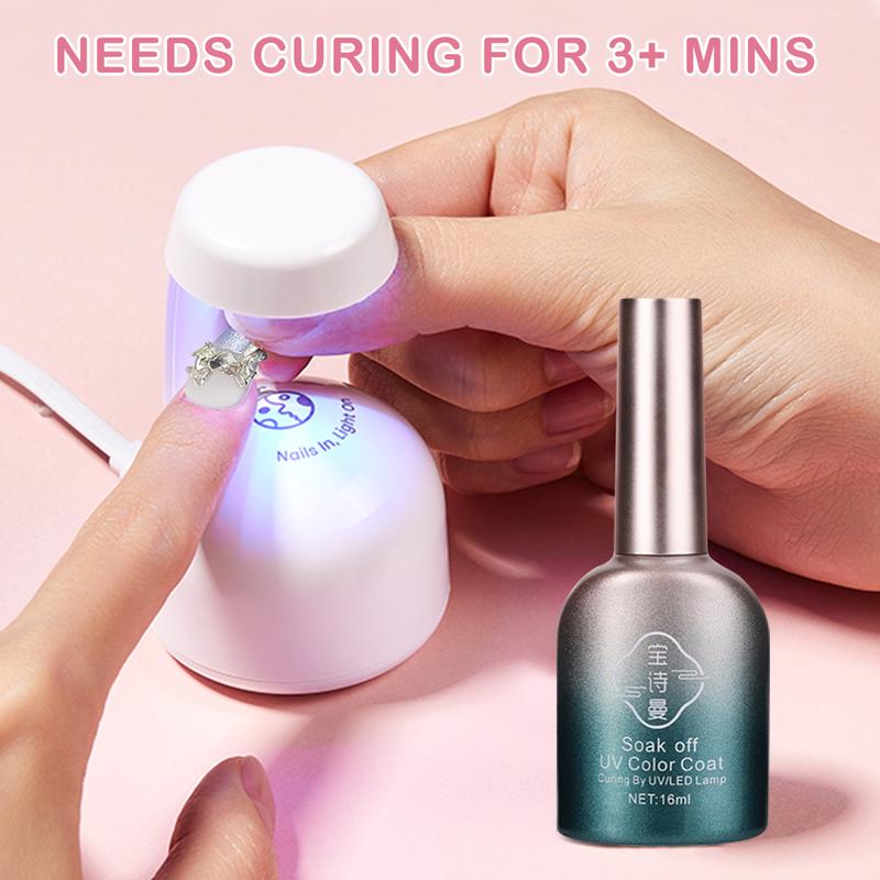 HiJOJO | Long-lasting LED UV Gel Glue [Curing Needed] Removable DIY Fake Nails Manicure Soak Off Salon Gel Polish Glue Nail Art Nail Care Nail Polish Gel Clear Gift Idea Cuties Cutics