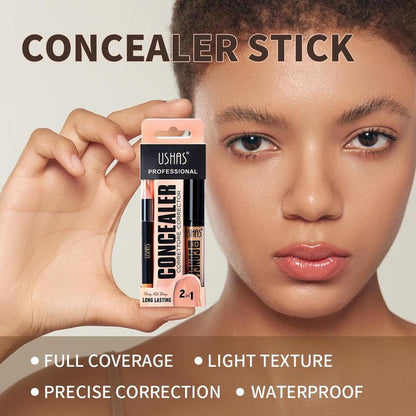 Long Lasting Concealer Set, 1 Count Concealer Cream & 1 Count Concealer Pen, Highlighting Concealers, Contouring Concealers, Dark Skin Covering Concealers, Makeup Accessories