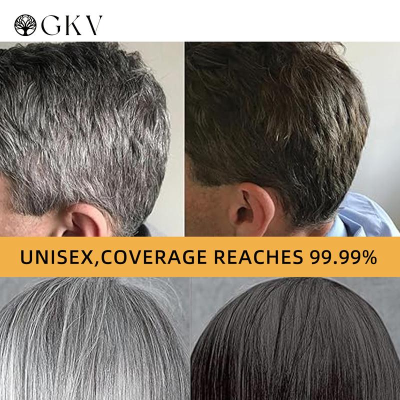 GKV Unisex 500ml Black Hair Color Shampoo Instant 3 in 1 +99.99% Gray Hair Coverage - Herbal Ingredients - Multiple Colors Available Plant Hair Dye Haircare