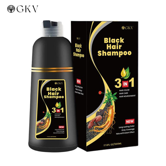 GKV Herbal Hair Color Shampoo: Instant Gray Coverage +99.99% - Choose Your Shade! Hair Dye Haircare