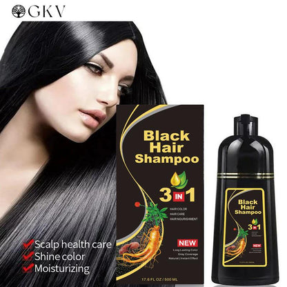 GKV Herbal Hair Color Shampoo: Instant Gray Coverage +99.99% - Choose Your Shade! Hair Dye Haircare