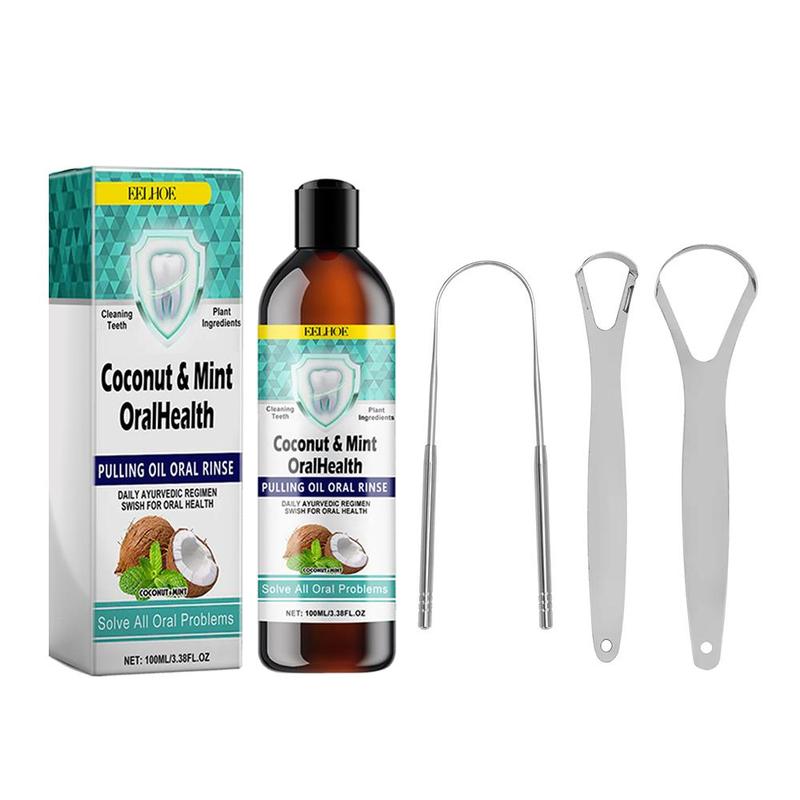 100ml Mouthwash & 3 Counts Tongue Scraper, Oral Care Products for Men & Women, Daily Oral Care Products, Cruel Summer