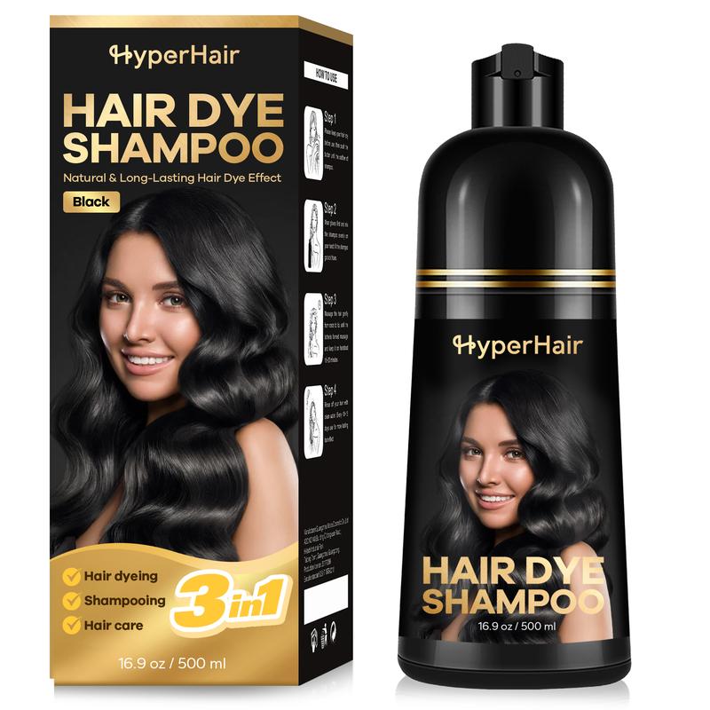 HyperHair Hair Dye Shampoo, Shampoo for Color Treated Hair, Hair Dye Shampoo 3 In 1, Herbal Ingredients Hair Dye, Shampoo for Gray Hair for Women & Men, Long Lasting & Coverage Haircare