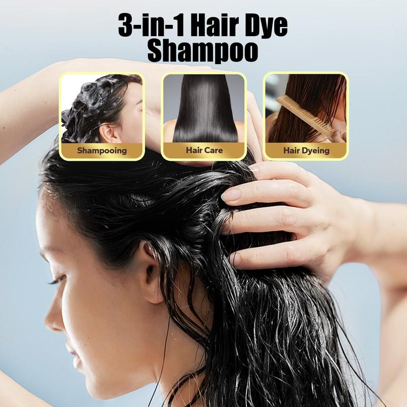 HyperHair Hair Dye Shampoo, Shampoo for Color Treated Hair, Hair Dye Shampoo 3 In 1, Herbal Ingredients Hair Dye, Shampoo for Gray Hair for Women & Men, Long Lasting & Coverage Haircare