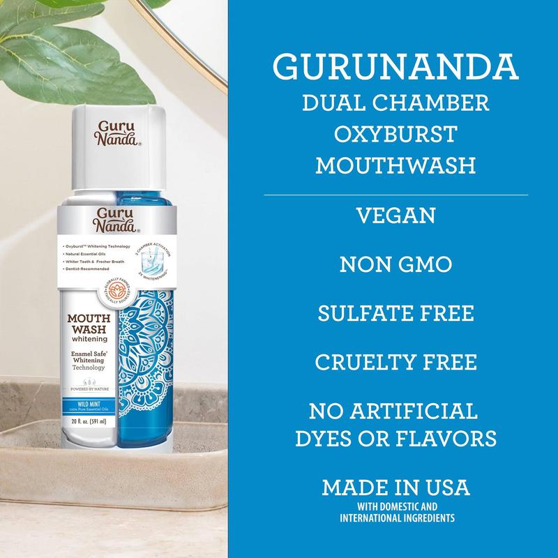 GuruNanda Dual Barrel Oxyburst Whitening Mouthwash (20 oz)