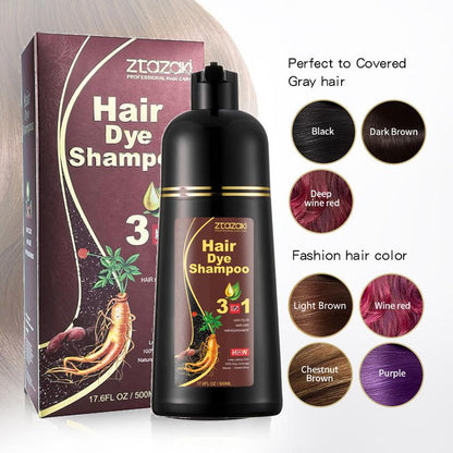 Dark Brown Hair Dye Shampoo Instant 3 in 1 +100% Grey Coverage -Herbal Ingredients, Shampoo for coloring hair, Hair Dye Shampoo 3 In 1, Herbal Ingredients Hair Dye, Shampoo for Gray Hair for Women & Men, Long Lasting & Coverage Father's Day gift