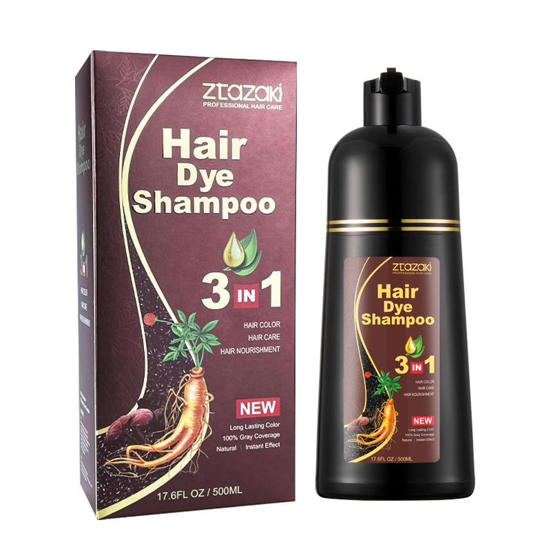 Dark Brown Hair Dye Shampoo Instant 3 in 1 +100% Grey Coverage -Herbal Ingredients, Shampoo for coloring hair, Hair Dye Shampoo 3 In 1, Herbal Ingredients Hair Dye, Shampoo for Gray Hair for Women & Men, Long Lasting & Coverage Father's Day gift