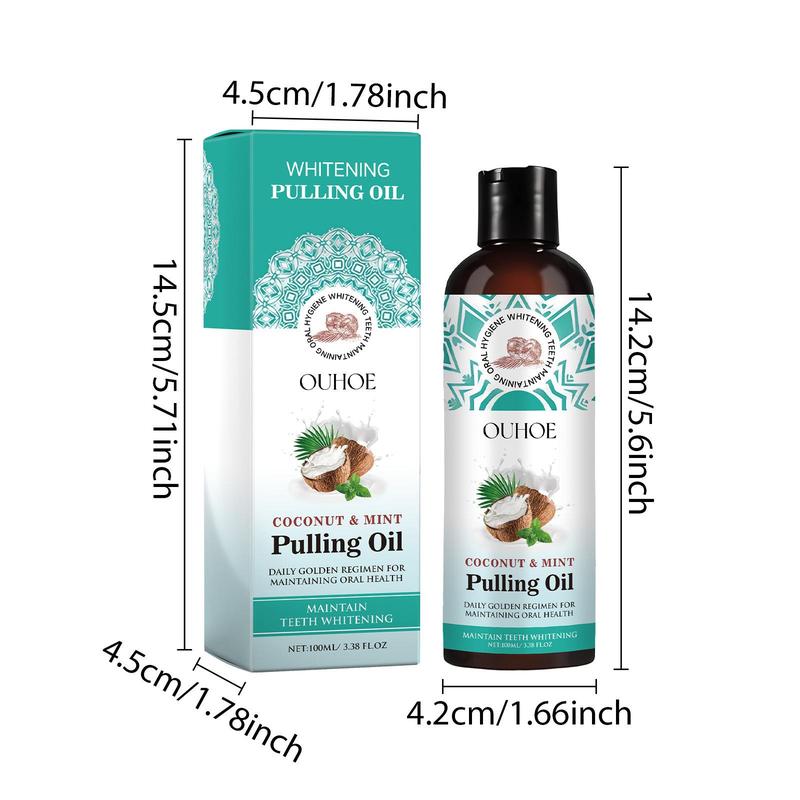 Coconut Oil Pulling Oil, Peppermint Extract Oral Care Oil, Refresh Breath Mouthwash For Daily Use