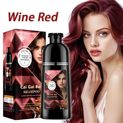 CAIGAIBAI Hair Dye Shampoo 3 in 1 Herbal Ingredients Long-lasting & Coverage for Gray Hair,400ML, Haircare, Hair Dye, Color,