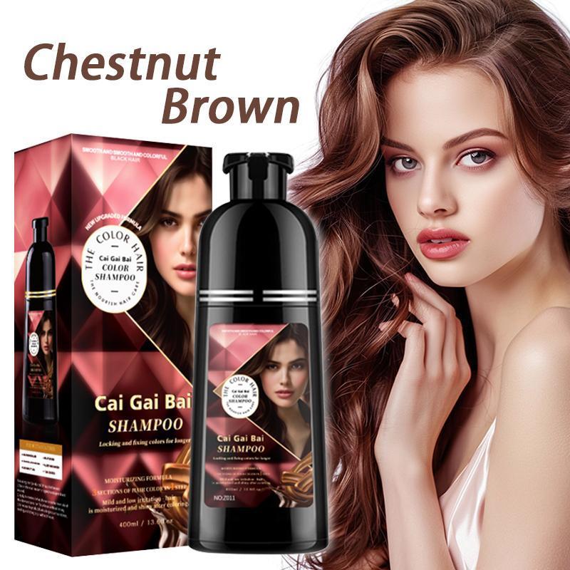 CAIGAIBAI Hair Dye Shampoo 3 in 1 Herbal Ingredients Long-lasting & Coverage for Gray Hair,400ML, Haircare, Hair Dye, Color,