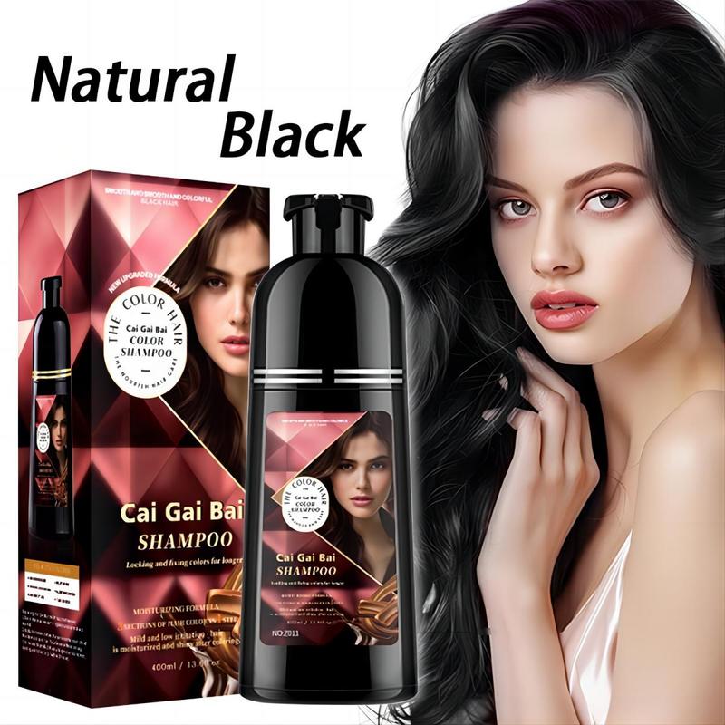 CAIGAIBAI Hair Dye Shampoo 3 in 1 Herbal Ingredients Long-lasting & Coverage for Gray Hair,400ML, Haircare, Hair Dye, Color,