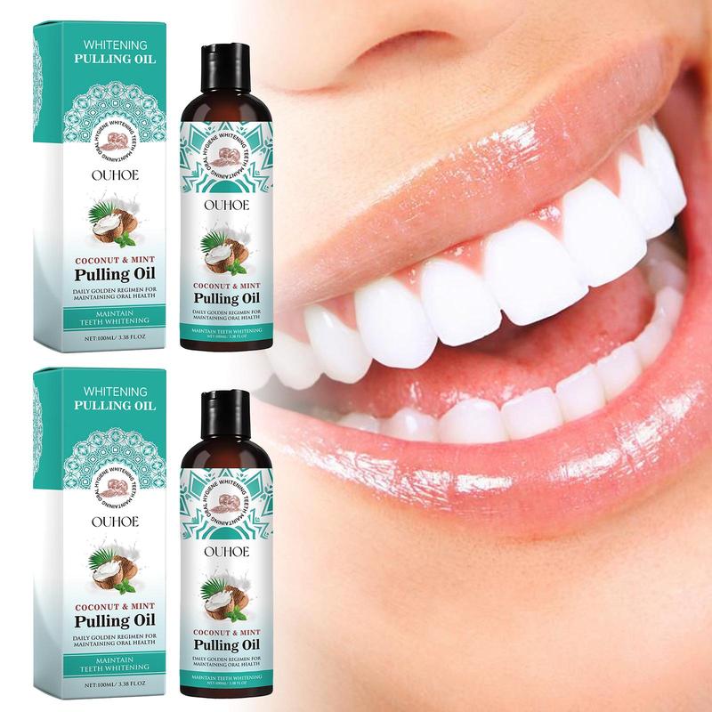 Coconut Oil Pulling Oil, Peppermint Extract Oral Care Oil, Refresh Breath Mouthwash For Daily Use