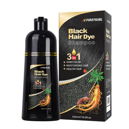 Unisex 500ml Black Hair Color Shampoo Instant 3 in 1 +99.99% Gray Hair Coverage - Herbal Ingredients - Multiple Colors Available Plant Hair Dye Haircare Summer Gift