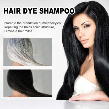 Unisex 500ml Black Hair Color Shampoo Instant 3 in 1 +99.99% Gray Hair Coverage - Herbal Ingredients - Multiple Colors Available Plant Hair Dye Haircare Summer Gift