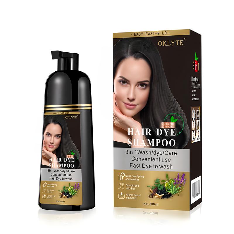 OKLYTE 3 in 1 dye shampoo for hair +99.9% Grey Coverage -Natural Ingredients Hair Dye