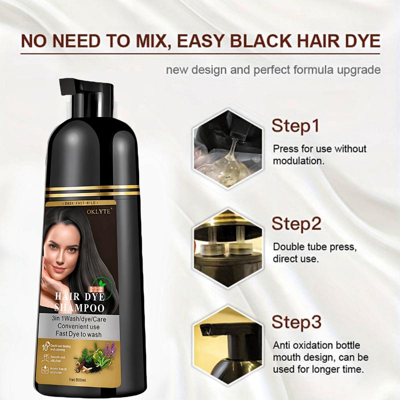 OKLYTE 3 in 1 dye shampoo for hair +99.9% Grey Coverage -Natural Ingredients Hair Dye