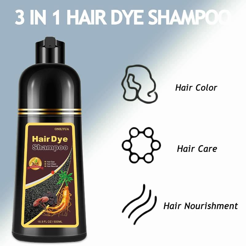 Herbal Hair Color Shampoo:Instant Gray Coverage+99.99%-Choose Your Shade! Hair Dye Shampoo Haircare Product