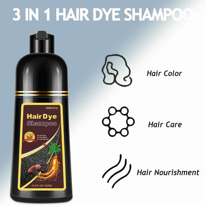 Herbal Hair Color Shampoo:Instant Gray Coverage+99.99%-Choose Your Shade! Hair Dye Shampoo Haircare Product