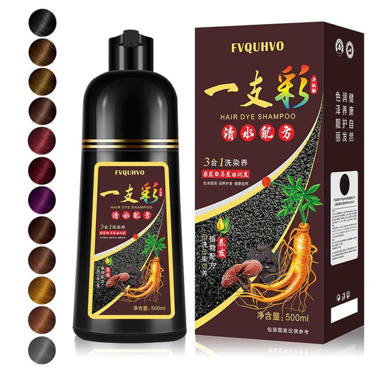 500ml Hair Dye Shampoo for Men & Women, 3 in 1 Hair Dye Shampoo, Natural Hair Color- 100% Gray Hair Coverage in Minutes,  Hair Color for Home Salon Use 17.6 Fl Oz