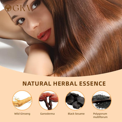 GKV-Hair dye Shampoo, Quick hair dye,hair care,Fruity aroma-Black & Brown-3-In-1 Color Plant extracts-Long Lasting 500 Ml