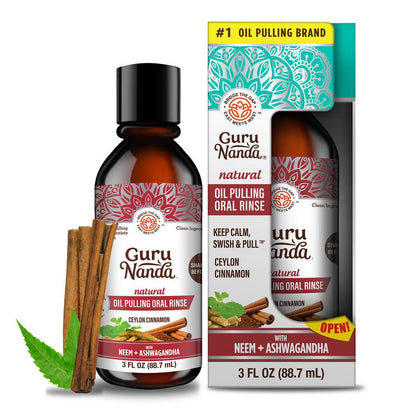 3oz Travel Pack - GuruNanda Coconut & Cinnamon Oil Pulling + Neem & Ashwagandha Oral Rinse