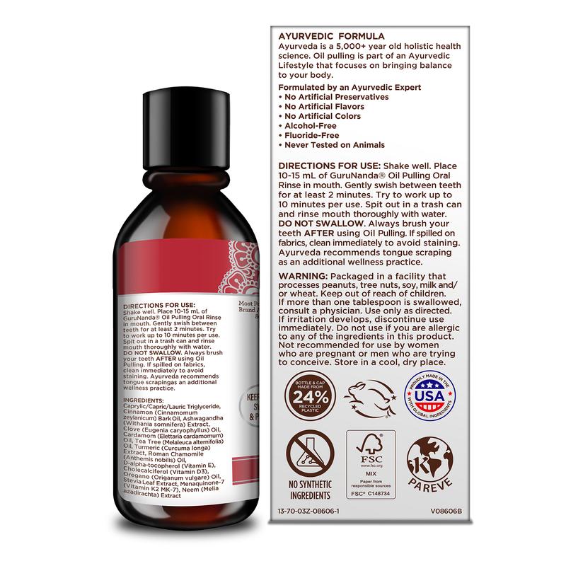 3oz Travel Pack - GuruNanda Coconut & Cinnamon Oil Pulling + Neem & Ashwagandha Oral Rinse