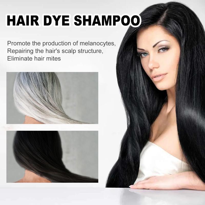 Hair dye Shampoo, Quick hair dye,hair care,Fruity aroma-Black & Brown-3-In-1 Color Plant extracts-Long Lasting 400 Ml Ammonia-Free