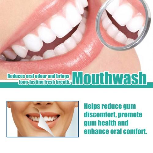 Coconut oil mouthwash removes odor, removes tooth stains, freshens breath, cares for teeth, oral care tooth cleanser